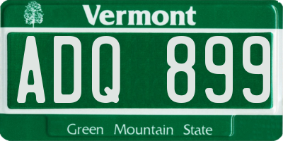 VT license plate ADQ899
