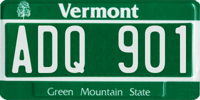 VT license plate ADQ901
