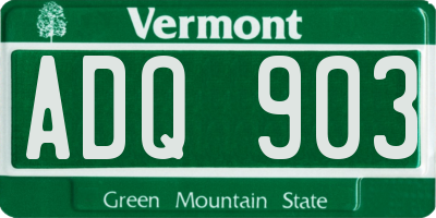 VT license plate ADQ903