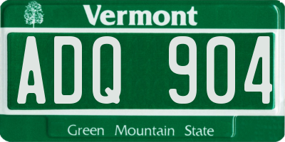VT license plate ADQ904