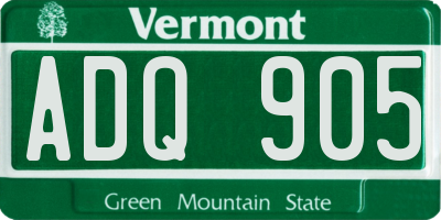 VT license plate ADQ905