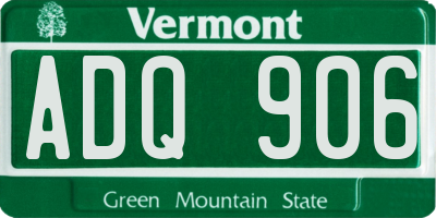 VT license plate ADQ906