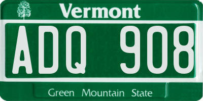VT license plate ADQ908