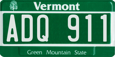 VT license plate ADQ911