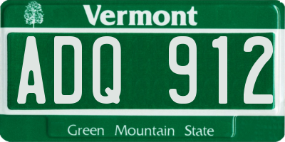 VT license plate ADQ912