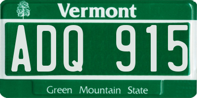 VT license plate ADQ915