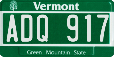 VT license plate ADQ917