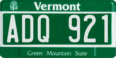 VT license plate ADQ921