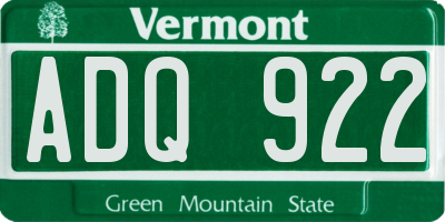 VT license plate ADQ922