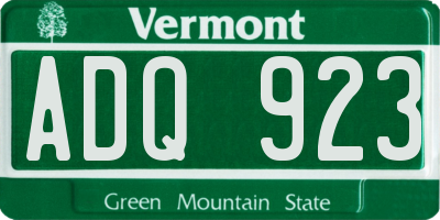 VT license plate ADQ923