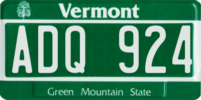 VT license plate ADQ924