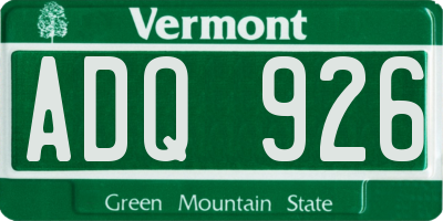 VT license plate ADQ926