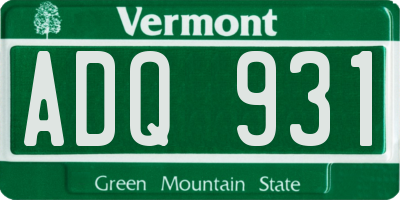 VT license plate ADQ931