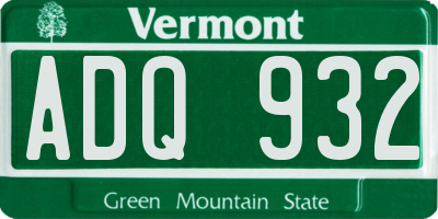 VT license plate ADQ932
