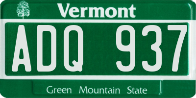 VT license plate ADQ937