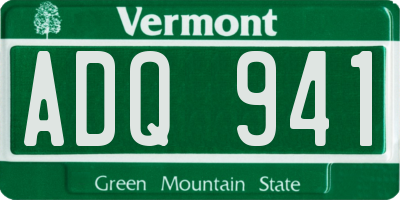 VT license plate ADQ941