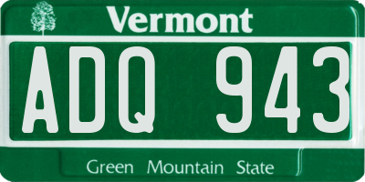 VT license plate ADQ943