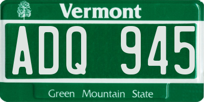 VT license plate ADQ945