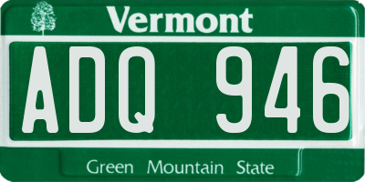 VT license plate ADQ946