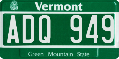 VT license plate ADQ949
