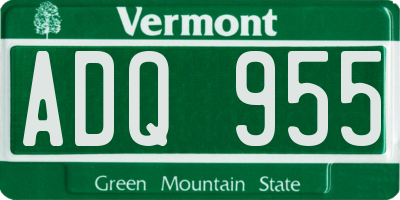 VT license plate ADQ955