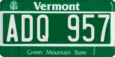 VT license plate ADQ957