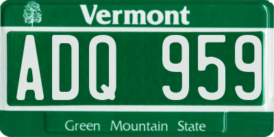 VT license plate ADQ959
