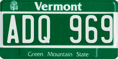 VT license plate ADQ969