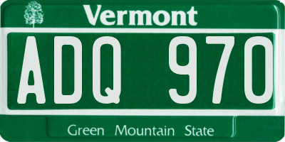 VT license plate ADQ970