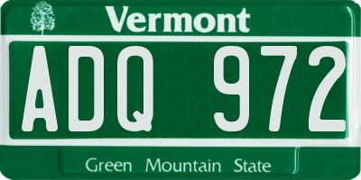 VT license plate ADQ972