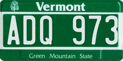 VT license plate ADQ973
