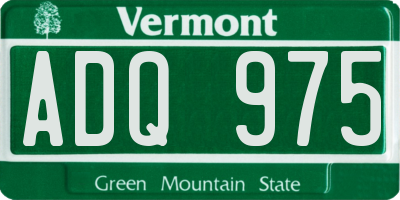 VT license plate ADQ975