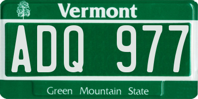 VT license plate ADQ977