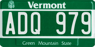 VT license plate ADQ979