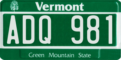VT license plate ADQ981