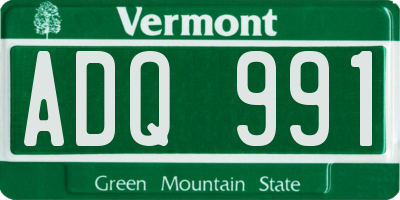 VT license plate ADQ991