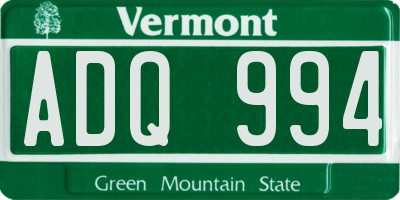 VT license plate ADQ994