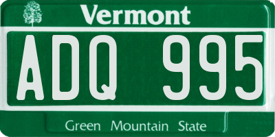 VT license plate ADQ995
