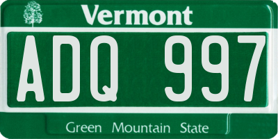 VT license plate ADQ997