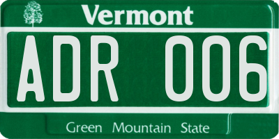 VT license plate ADR006
