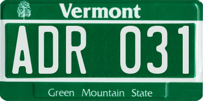 VT license plate ADR031