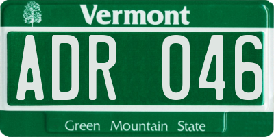 VT license plate ADR046