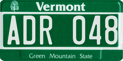 VT license plate ADR048