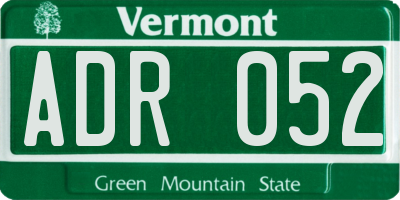 VT license plate ADR052
