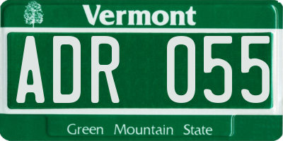 VT license plate ADR055