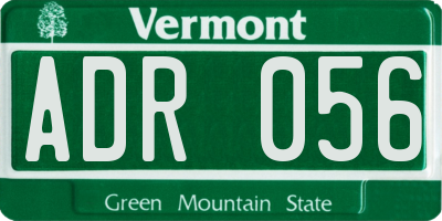 VT license plate ADR056