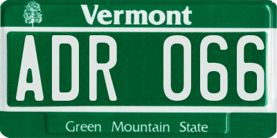 VT license plate ADR066