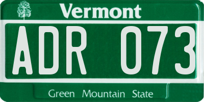 VT license plate ADR073