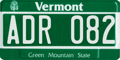 VT license plate ADR082