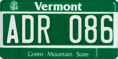 VT license plate ADR086